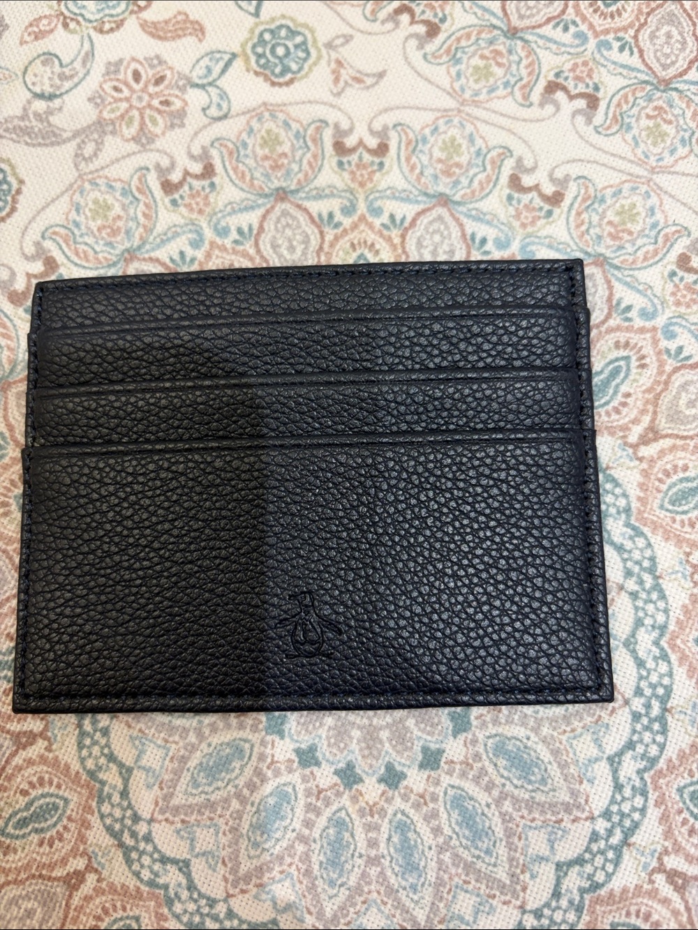 Original Penguin Black Pebble Leather Card Holder